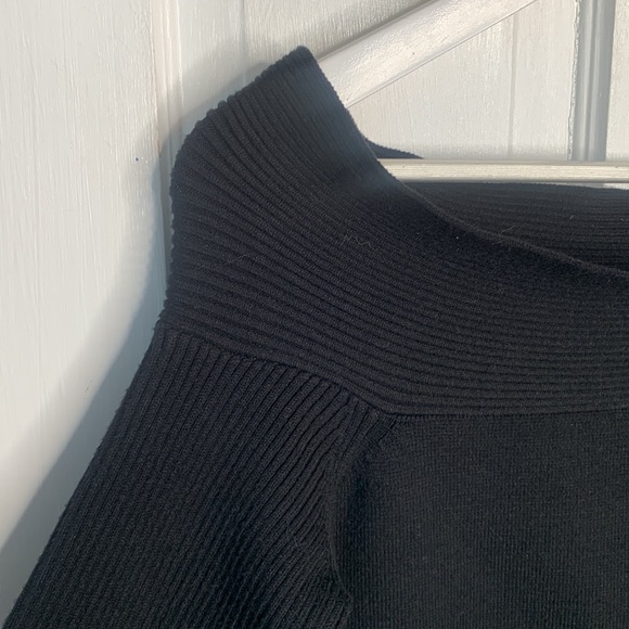 Anthropologie Black Elise Ribbed Sweater Cardigan Top W-148 Size Small - Picture 7 of 13